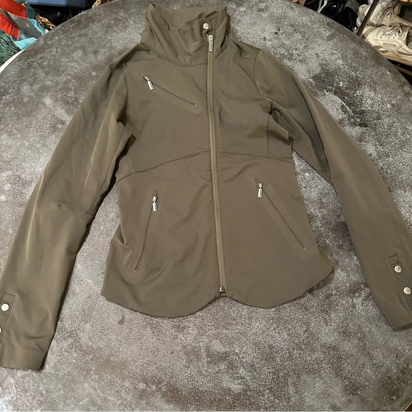 Nau asymmetrical zip jacket army green water resistant womens size xs - Picture 2 of 14